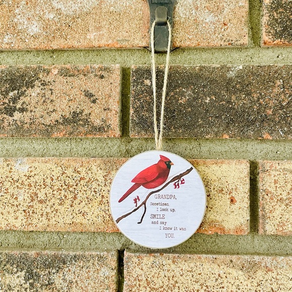 *Grandpa Round Cardinal Ornament - Picture 8 of 12